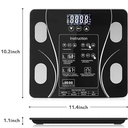 ميزان رقمي إلكتروني بتقنية البلوتوث وإضاءة LED لقياس الوزن لون (أسود) - Image 5