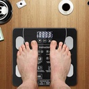 ميزان رقمي إلكتروني بتقنية البلوتوث وإضاءة LED لقياس الوزن لون (أسود) - Image 7