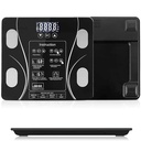 ميزان رقمي إلكتروني بتقنية البلوتوث وإضاءة LED لقياس الوزن لون (أسود). - Image 4