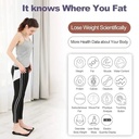 ميزان رقمي إلكتروني بتقنية البلوتوث وإضاءة LED لقياس الوزن لون (وردي). - Image 5