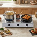 موقد غاز BOKO ثلاثي الشعلة ستانلس ستيل شعلات حديد زهر مطلية ذهب - Image 8