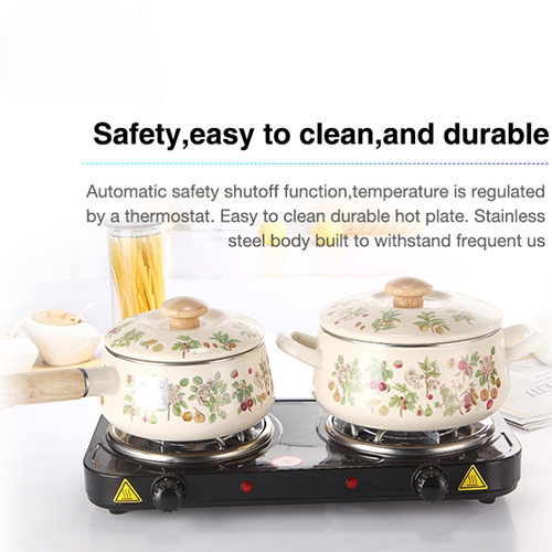 فرن كهربائي مسطح مزدوج PRIMO PLUS PR615 بقوة 2000 واط لون (أسود) - Image 4