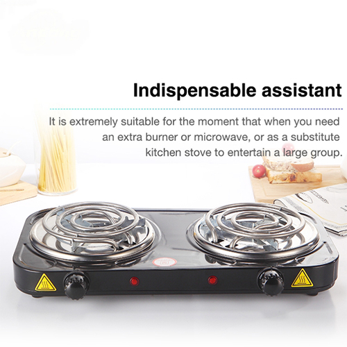 فرن كهربائي مسطح مزدوج PRIMO PLUS PR615 بقوة 2000 واط لون (أسود) - Image 6