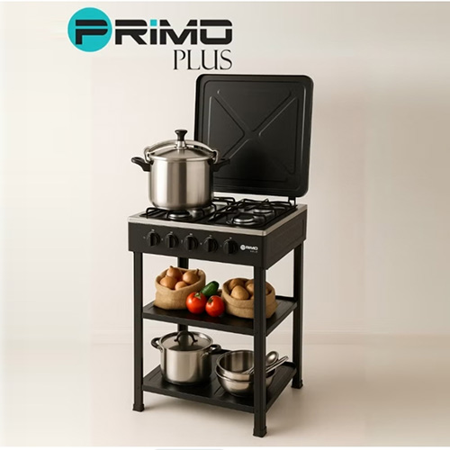 موقد غاز Primo Plus PR619  تصميم متين مع 4 شعلات مطلية بالمينا - Image 2