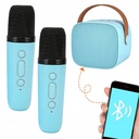 جهاز كاريوكي للأطفال مع مكبر صوت بلوتوث محمول K1L مع ميكروفونين لاسلكيين لون (أزرق) - Image 6