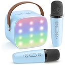 جهاز كاريوكي للأطفال مع مكبر صوت بلوتوث محمول K1L مع ميكروفونين لاسلكيين لون (أزرق) - Image 7