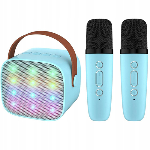 جهاز كاريوكي للأطفال مع مكبر صوت بلوتوث محمول K1L مع ميكروفونين لاسلكيين لون (أزرق) - Image 8