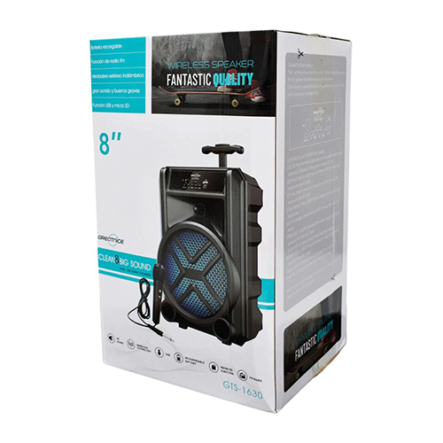 مكبر صوت GTS-1630 مع ميكروفون سلكي مدمج (ازرق) - Image 4