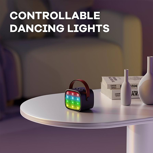 جهاز كاريوكي للأطفال مع مكبر صوت بلوتوث محمول K1L مع ميكروفونين لاسلكيين لون (أسود) - Image 6