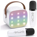 جهاز كاريوكي للأطفال مع مكبر صوت بلوتوث محمول K1L مع ميكروفونين لاسلكيين لون (أبيض) - Image 6