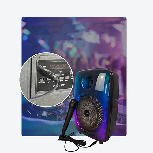 مكبر الصوت GTS-1802 بتقنية البلوتوث وإضاءة RGB مع ميكروفون سلكي - Image 3