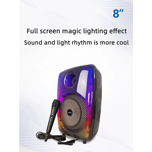 مكبر الصوت GTS-1802 بتقنية البلوتوث وإضاءة RGB مع ميكروفون سلكي - Image 8