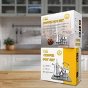 طقم DENX DX3410 الكهربائي للقهوة والشاي 1600 واط ستانلس ستيل 304 - Image 2