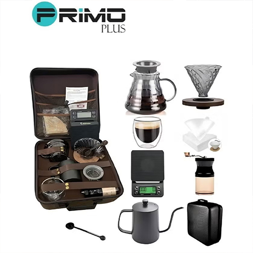 شنطة قهوة متكاملة 12 قطعة primo plus PR500 طقم باريستا احترافي للسفر - Image 1