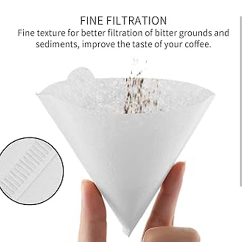 فلاتر قهوة Primo Plus V60 بيضاء 100 حبة نقاوة عالية وطعم أكثر صفاءً - Image 2