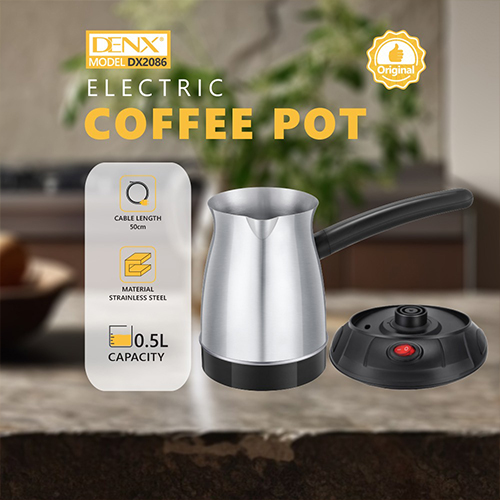 غلاية قهوة كهربائية DENX DX2086 ستانلس ستيل 650 واط 0.5 لتر - Image 5