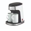 ماكينة قهوة DENX DX3413 بالتنقيط 450 واط، فلتر دائم، كوبين بورسلين - Image 1