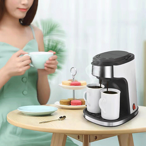 ماكينة قهوة DENX DX3413 بالتنقيط 450 واط، فلتر دائم، كوبين بورسلين - Image 4