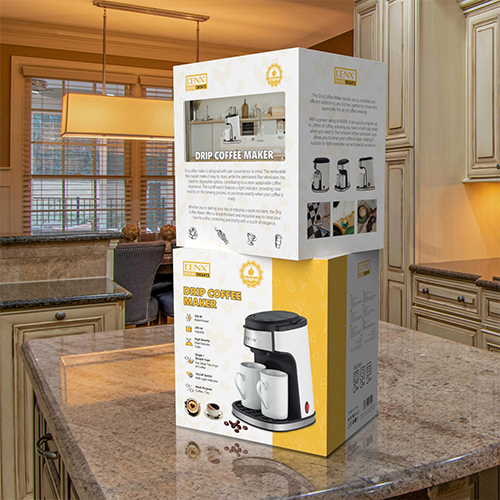 ماكينة قهوة DENX DX3413 بالتنقيط 450 واط، فلتر دائم، كوبين بورسلين - Image 9