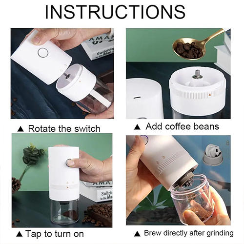 مطحنة قهوة محمولة Primo Plus اللون ابيض - Image 8