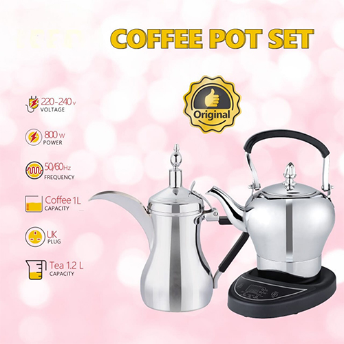 مجموعة الشاي والقهوة DENX DX2066 بقوة 800 واط مع سعة 1 لتر لدلو القهوة، و 1.2 لتر لدلو الشاي - Image 2