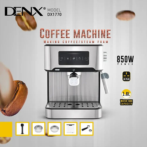 ماكينة صنع القهوة والإسبريسو DENX DX1770 بقوة 850 واط وسعة 1.6 لتر - Image 6