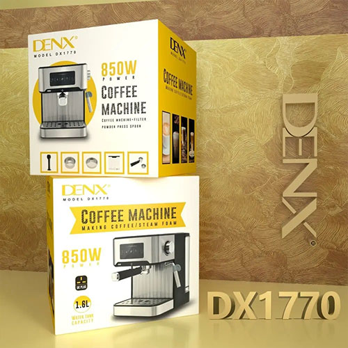 ماكينة صنع القهوة والإسبريسو DENX DX1770 بقوة 850 واط وسعة 1.6 لتر - Image 12
