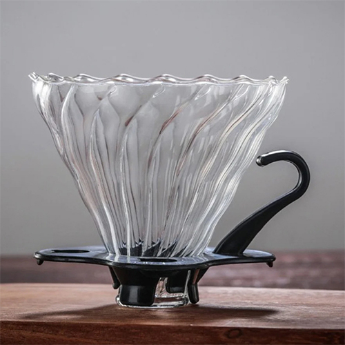 قمع ترشيح قهوة زجاجي V60 منقط قهوة احترافي لتحضير 1-2 كوب بدقة - Image 5