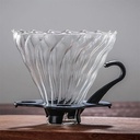 قمع ترشيح قهوة زجاجي V60 منقط قهوة احترافي لتحضير 1-2 كوب بدقة - Image 5