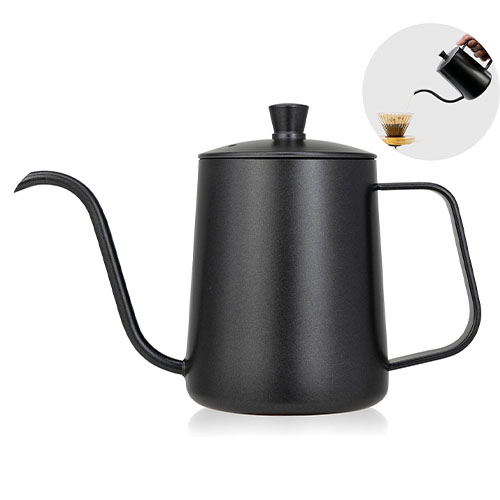 ابريق تقطير بعنق طويل للقهوة بسعة 600 مل من الفولاذ المقاوم للصدأ. - Image 3