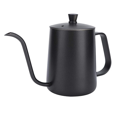 ابريق تقطير بعنق طويل للقهوة بسعة 600 مل من الفولاذ المقاوم للصدأ. - Image 4