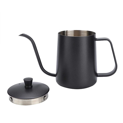 ابريق تقطير بعنق طويل للقهوة بسعة 600 مل من الفولاذ المقاوم للصدأ. - Image 7