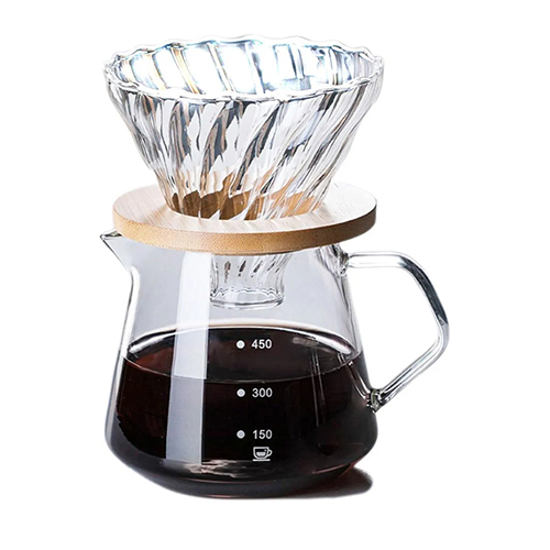 طقم تحضير قهوة  سعة 600 مل سيرفر زجاجي وفلتر تقطير متكامل - Image 1