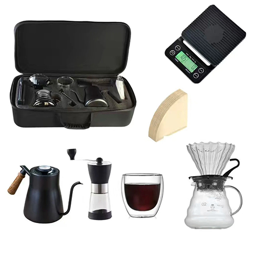 طقم تحضير قهوة مقطرة 7 قطع شنطة سفر متكاملة مع ميزان - Image 5