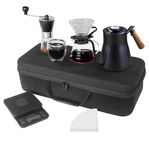 طقم تحضير قهوة مقطرة 7 قطع شنطة سفر متكاملة مع ميزان - Image 10