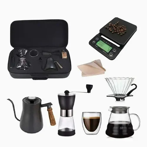 طقم تحضير قهوة مقطرة 7 قطع شنطة سفر متكاملة مع ميزان - Image 15