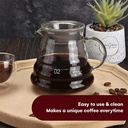 إبريق القهوة V60 من الزجاج المقاوم للحرارة بسعة 500 مل - Image 2