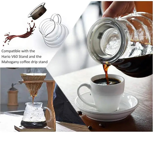 إبريق القهوة V60 من الزجاج المقاوم للحرارة بسعة 500 مل - Image 5