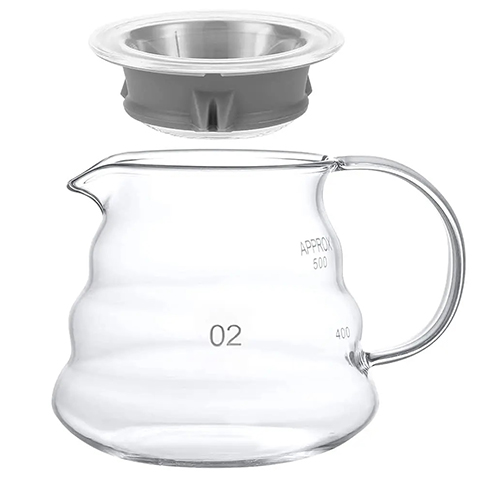 إبريق القهوة V60 من الزجاج المقاوم للحرارة بسعة 500 مل - Image 7