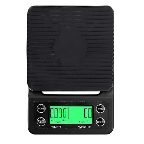 ميزان القهوة الإلكتروني مع مؤقت مدمج وشاشة LCD  باللون الاسود... - Image 2