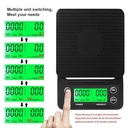 ميزان القهوة الإلكتروني مع مؤقت مدمج وشاشة LCD  باللون الاسود... - Image 4
