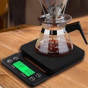 ميزان القهوة الإلكتروني مع مؤقت مدمج وشاشة LCD  باللون الاسود... - Image 5