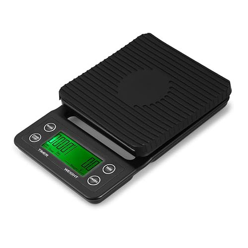 ميزان القهوة الإلكتروني مع مؤقت مدمج وشاشة LCD  باللون الاسود... - Image 12
