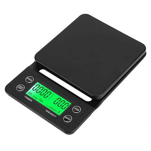 ميزان القهوة الإلكتروني مع مؤقت مدمج وشاشة LCD  باللون الاسود... - Image 14
