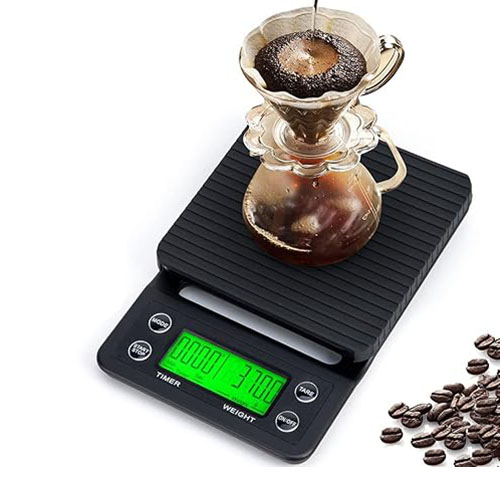 ميزان القهوة الإلكتروني مع مؤقت مدمج وشاشة LCD  باللون الاسود... - Image 15