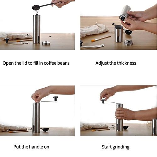 مطحنة قهوة يدوية احترافية مطحنة يدوية بتروس فولاذية لطحن دقيق - Image 10