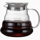 إبريق تقديم قهوة V60 زجاجي 600 مل سيرفر مقاوم للحرارة بتصميم عصري